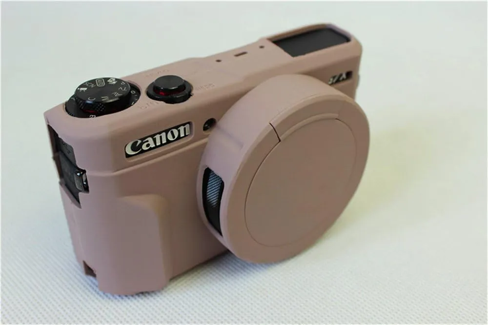 G7 X Mark II Case, BolinUS Fullbody Ultra-Thin Lightweight Rubber Soft Silicone Case Bag Cover for Canon PowerShot G7 X Mark II -Khaki