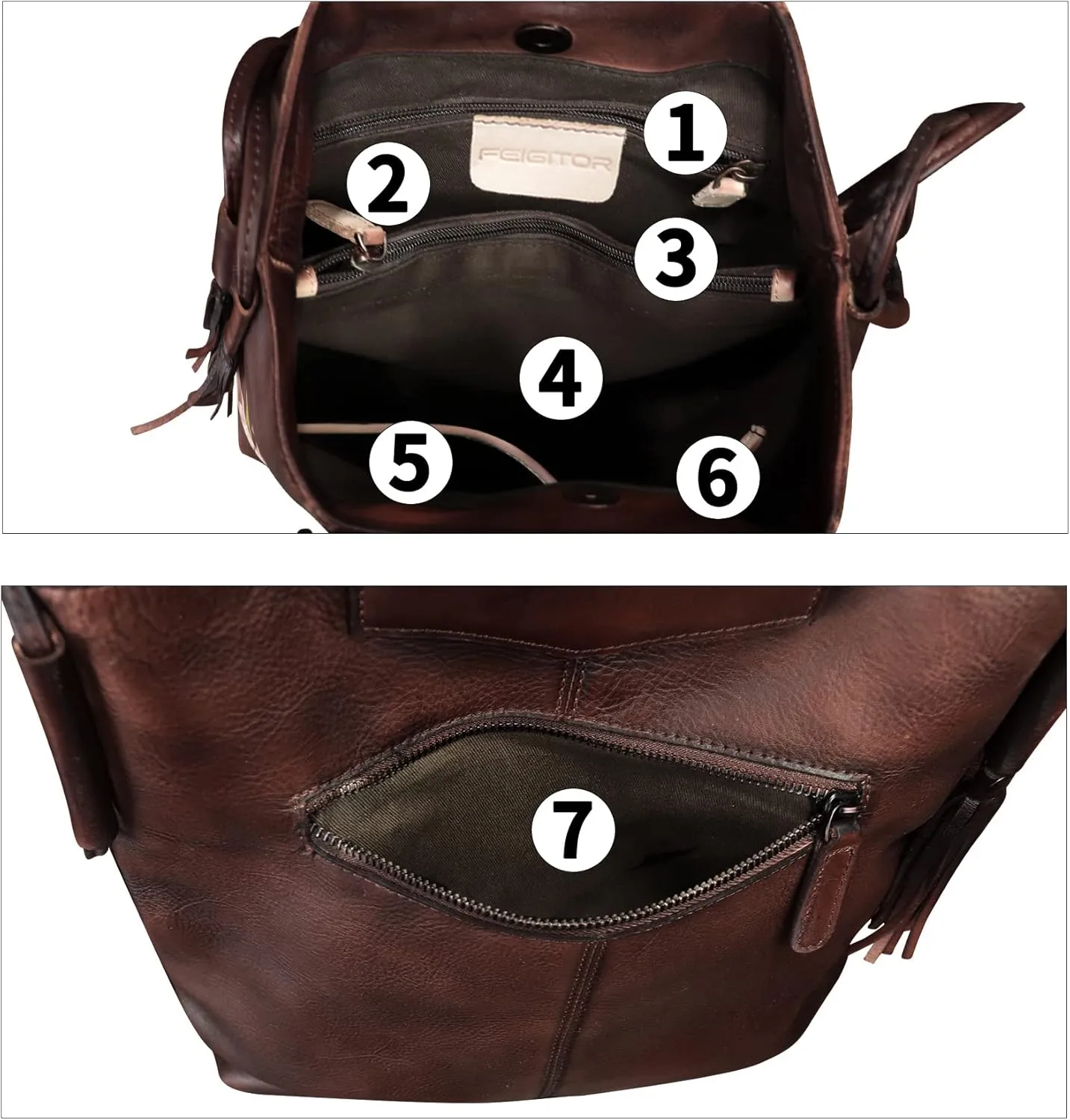 Genuine Leather Handbag for Women Hand Painted Leather Top Handle Bag Handmade Crossbody Purse Work Tote Bag