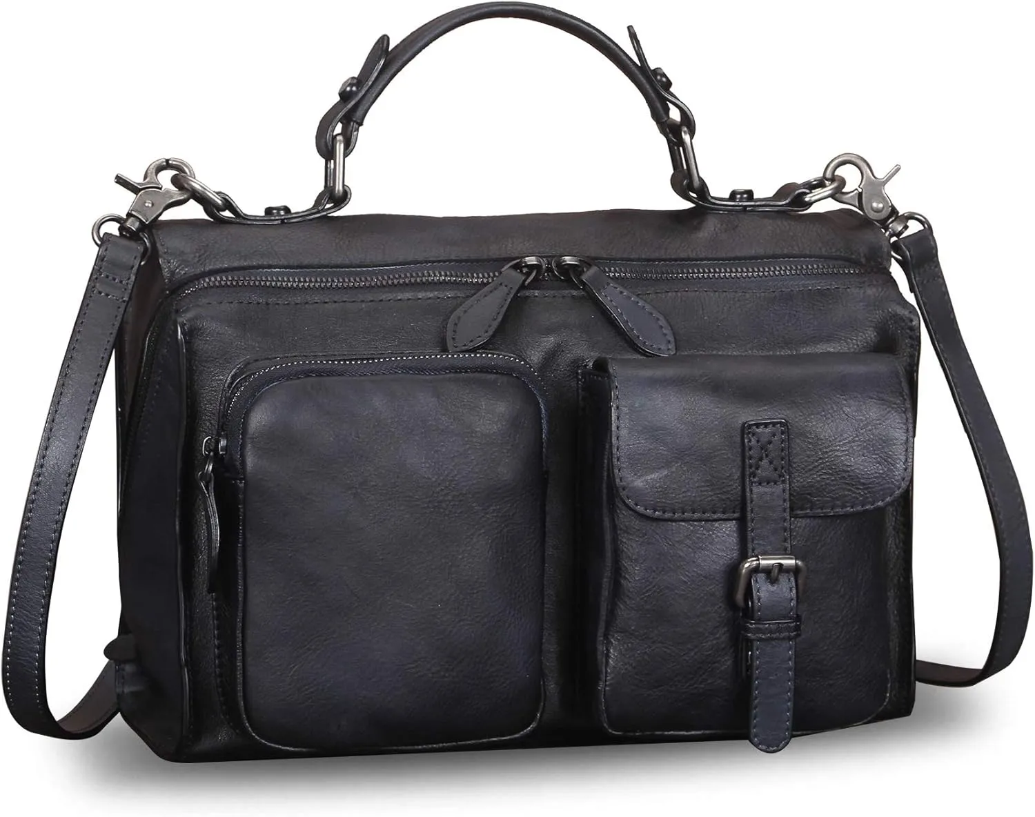 Genuine Leather Messenger Bag Satchel for Women Handmade Vintage Top Handle Crossbody Handbag Purses