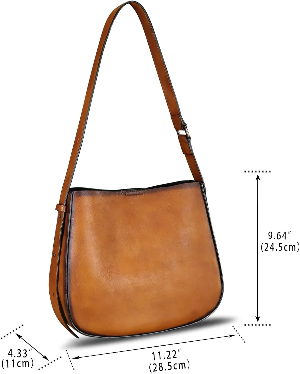 Genuine Leather Satchel Shoulder Bag for Women Vintage Handmade Handbag Retro Designer Hobo Bag Crossbody Pursee