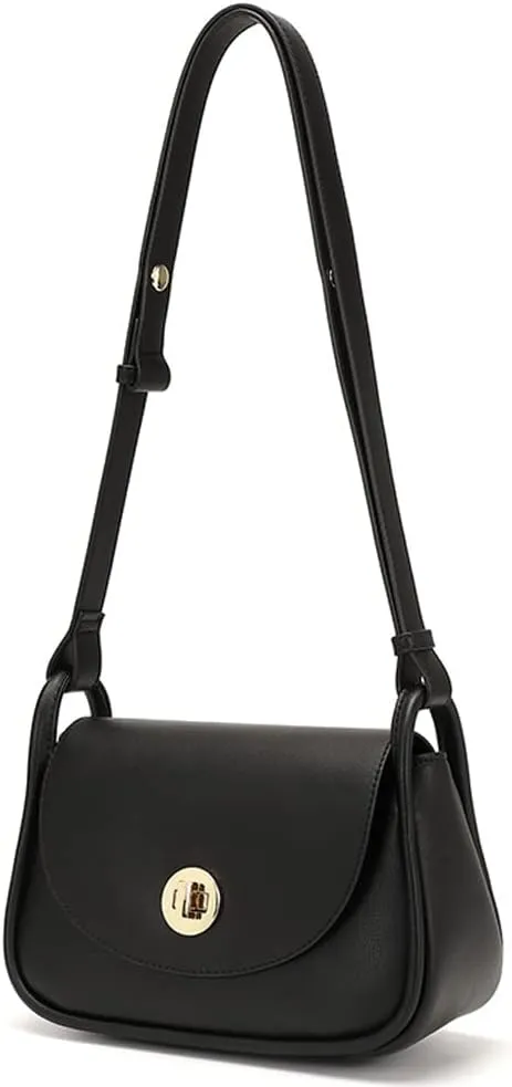Genuine Leather Shoulder Bag for Women Retro Crossbody Bag Adjustable Shoulder Strap Handbag Commuter Satchel Purse