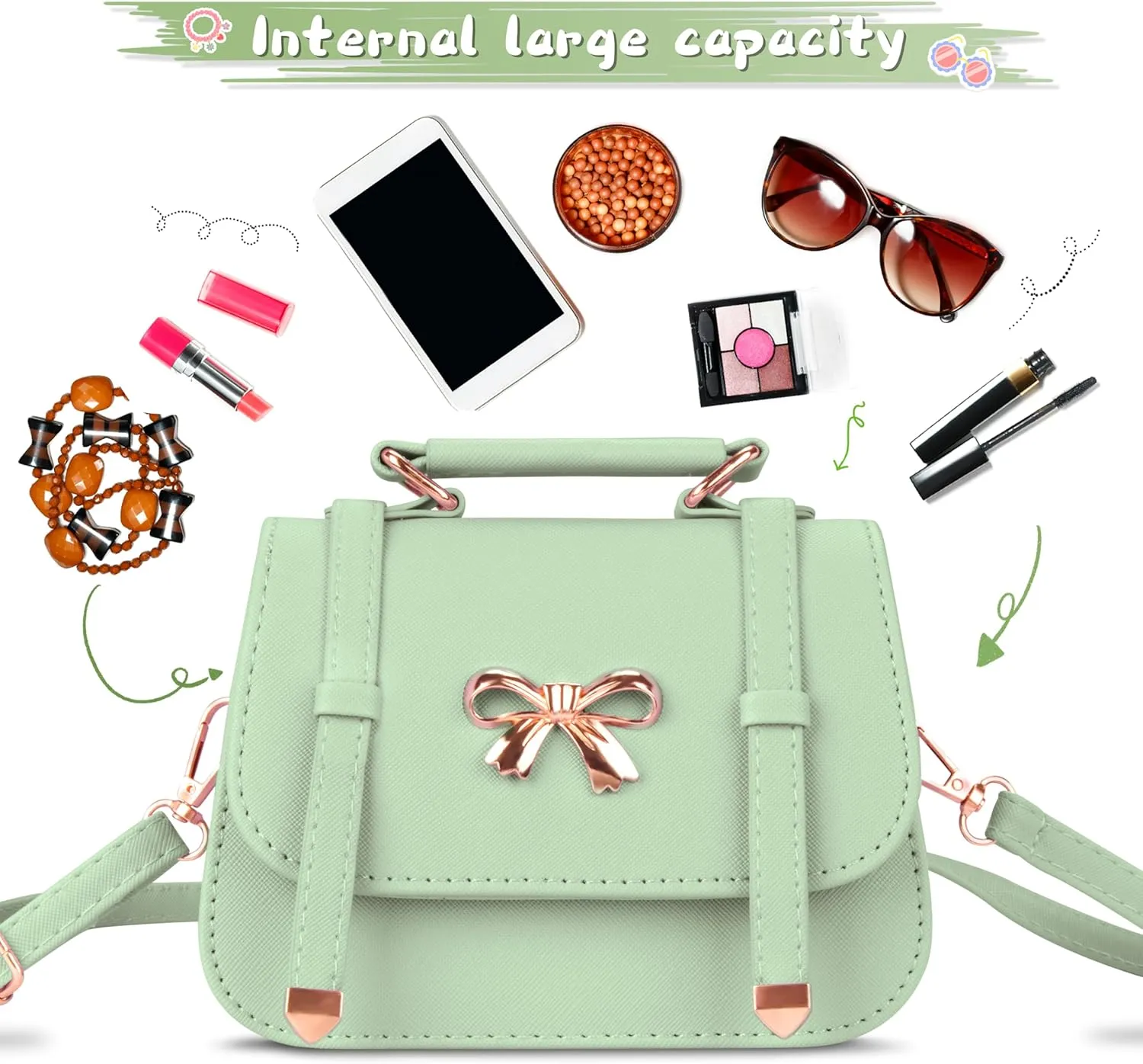 Girls Purse for Kids Crossbody Cute Princess Handbags Shoulder Bag for Toddler Little Girl Gifts