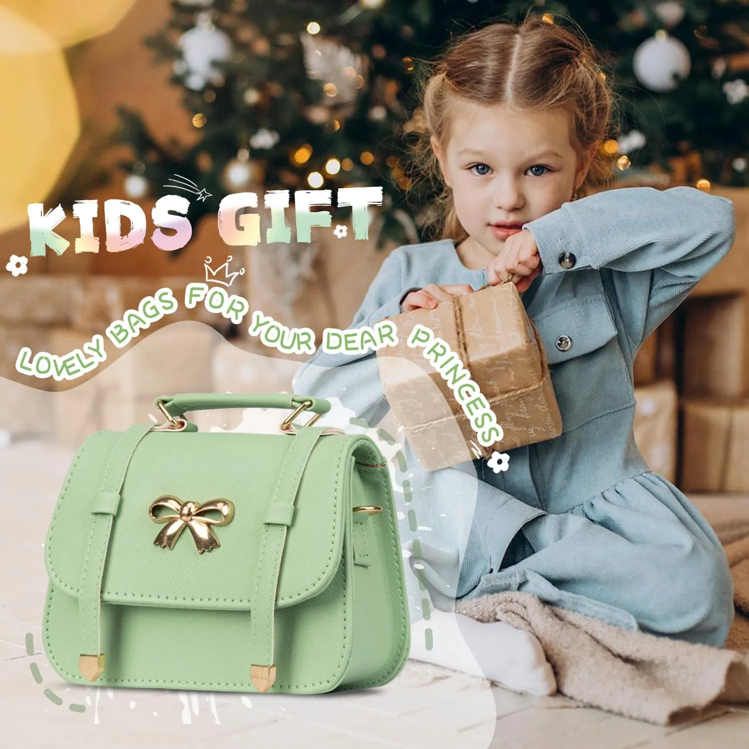 Girls Purse for Kids Crossbody Cute Princess Handbags Shoulder Bag for Toddler Little Girl Gifts