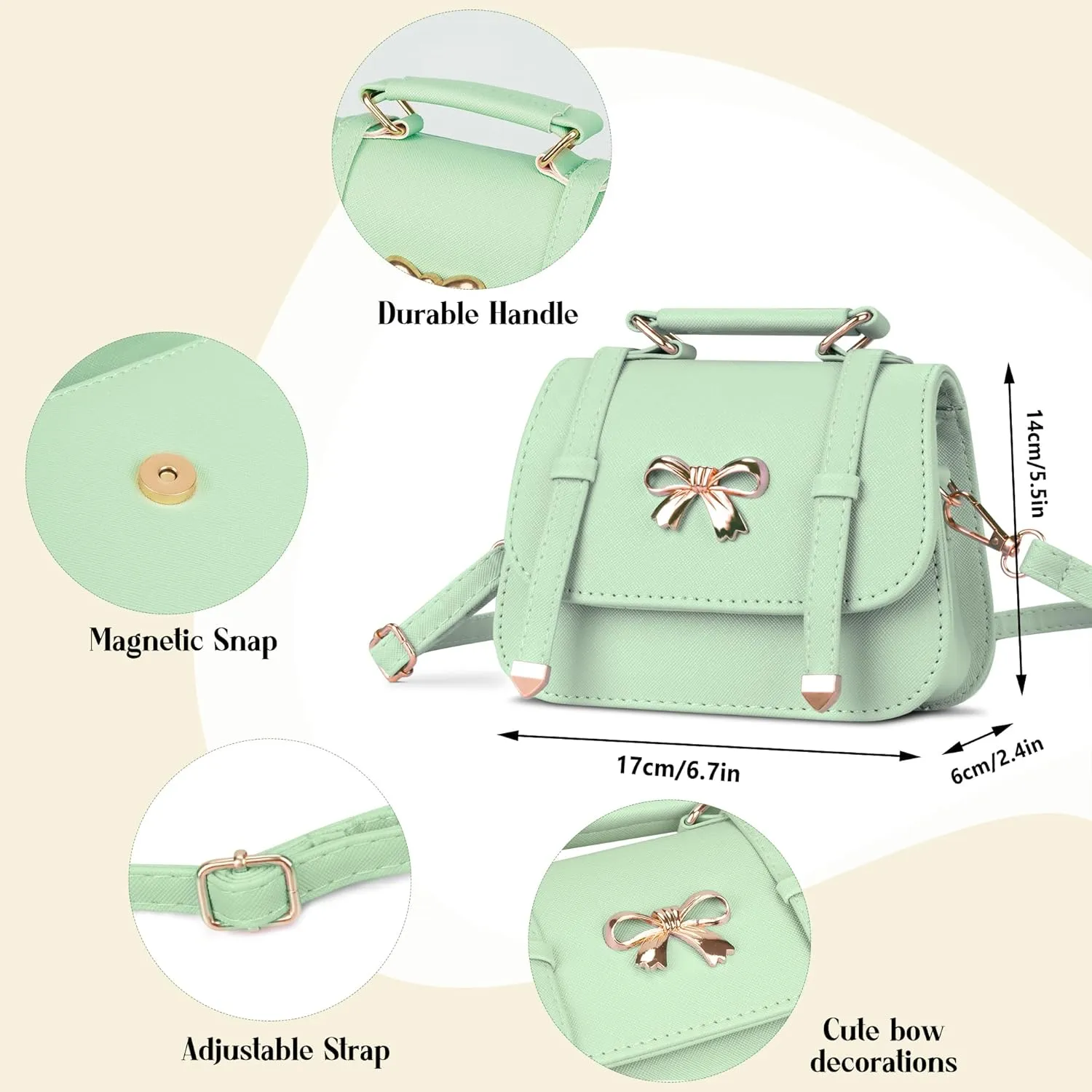 Girls Purse for Kids Crossbody Cute Princess Handbags Shoulder Bag for Toddler Little Girl Gifts