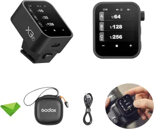 Godox X3-F X3F X3 F Touchscreen TTL Wireless Flash Trigger for Fuji, 2.4GHz Wireless, High Speed Sync, OLED Screen Adjustable Brightness TTL Speedlight Transmitter for Fujifilm Cameras (Autoflash)