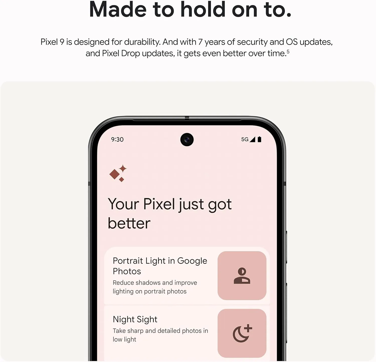 Google Pixel 9 - Unlocked Android Smartphone with Gemini, 24-Hour Battery, Advanced Camera, and 6.3" Actua Display - Porcelain - 128 GB
