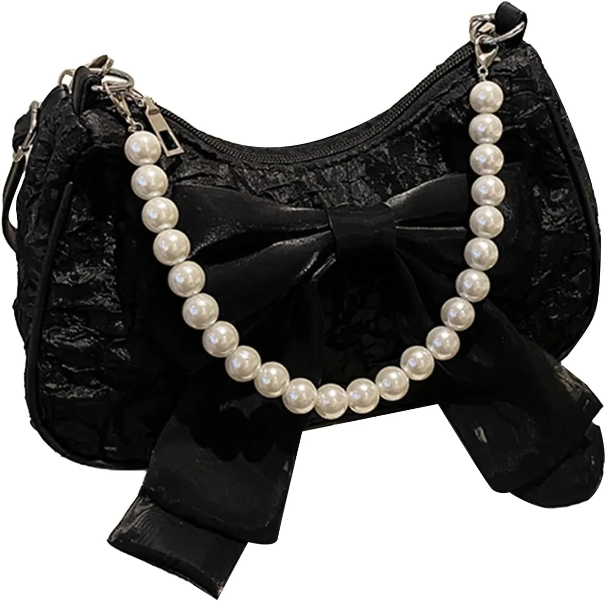 GORGLITTER Women's Bow Coquette Purse Sweet Pearl Shoulder Bag Evening Clutch Handbag Trendy 2025