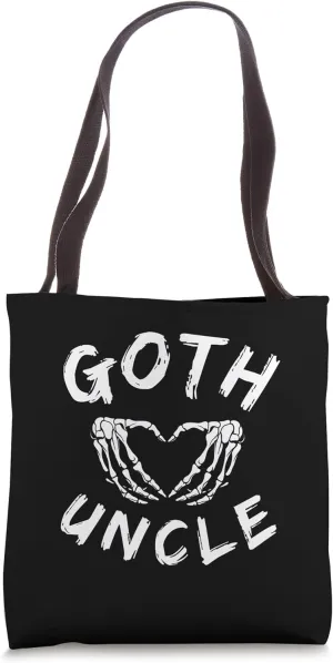 Goth Uncle Funny Emo Uncle Punk skeleton hand heart Tote Bag