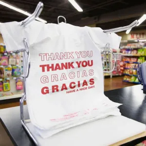 Gracias Thank You 1000 Pack T-Shirt Bags 11.5×6.5×22 Shopping Bags White