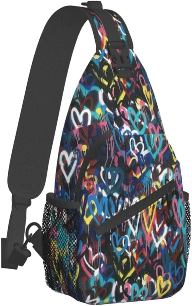 Graffiti Shoulder Bag Funny Sling Backpack Daypack Casual Backpack Hiking Bag Cool Backpack Bag
