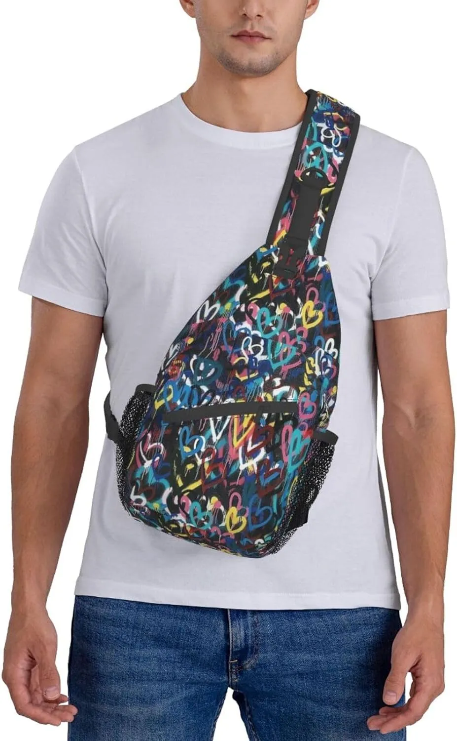 Graffiti Shoulder Bag Funny Sling Backpack Daypack Casual Backpack Hiking Bag Cool Backpack Bag