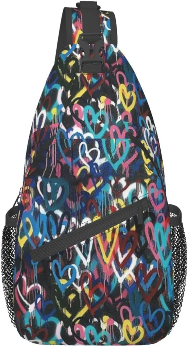 Graffiti Shoulder Bag Funny Sling Backpack Daypack Casual Backpack Hiking Bag Cool Backpack Bag