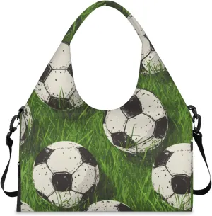 Gym Bag for Women Soccer Lawn Duffel Bag with Shoe Compartment and Yoga Mat Holder Portable Weekender Bags Travel Tote Bags