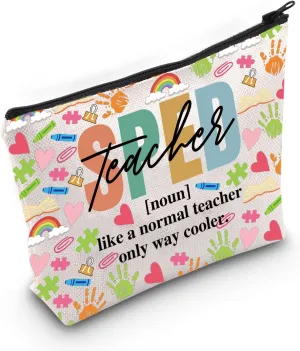 Gzrlyf Sped Teacher Makeup Bag Autism Awareness Special Education Teacher Gifts Iep Gift Thank You Gift Special Ed Cosmetic Bag (SPED teacher noun)