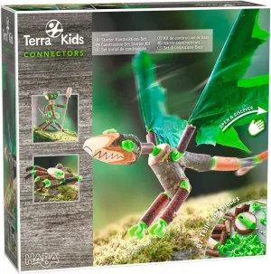 HABA Terra Kids Connectors Backyard Craft Kit Starter - 86 Piece Set with Plastic Connectors, Wooden Pieces Cork & Hand Drill - Ages 8 