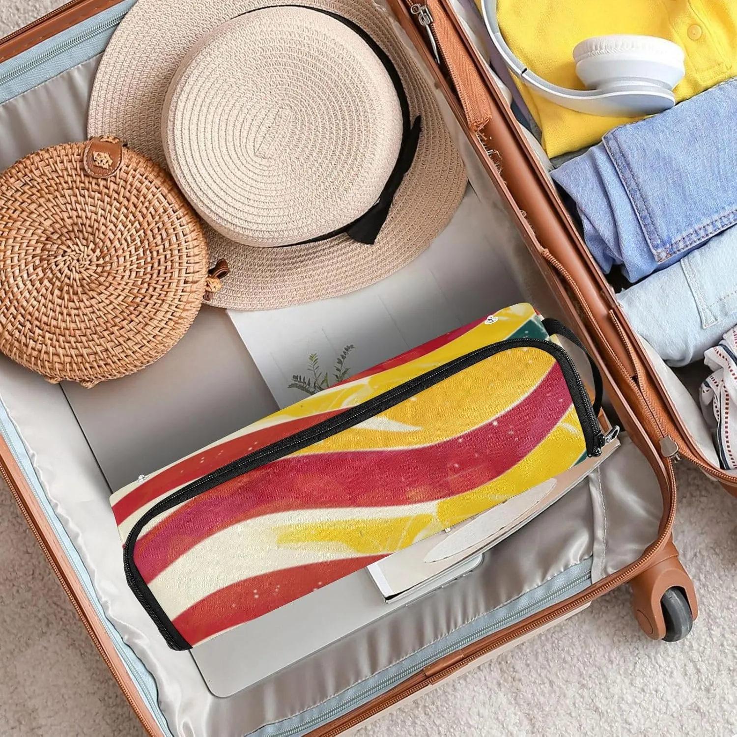 Hair Tools Travel Bag with Heat Resistant Mat Curling Iron Bag for Women Hair Tool Storage Case Straightener Flat Irons Hot Tools Travel Essentials American Flag and Olympics