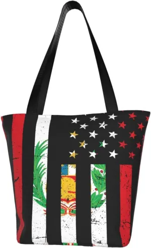 Haiti Flag Pray For Haiti Women's Tote Bag Shoulder Bag Shopping Handbag Large Capacity Handbag With Zipper