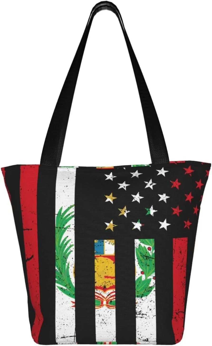 Haiti Flag Pray For Haiti Women's Tote Bag Shoulder Bag Shopping Handbag Large Capacity Handbag With Zipper