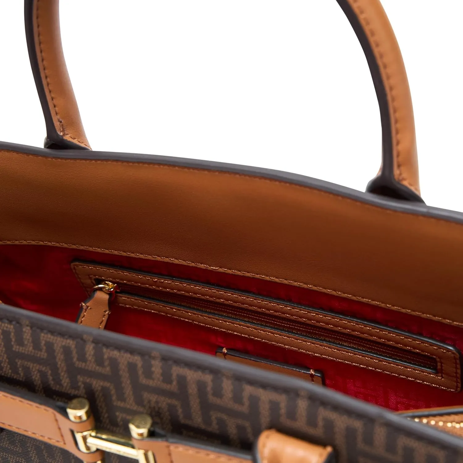 Halston Jerry Signature Logo Top Zip Satchel