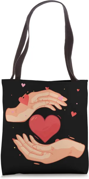 Hand Heart Charity Volunteering Kindness Donation Heroes Tote Bag