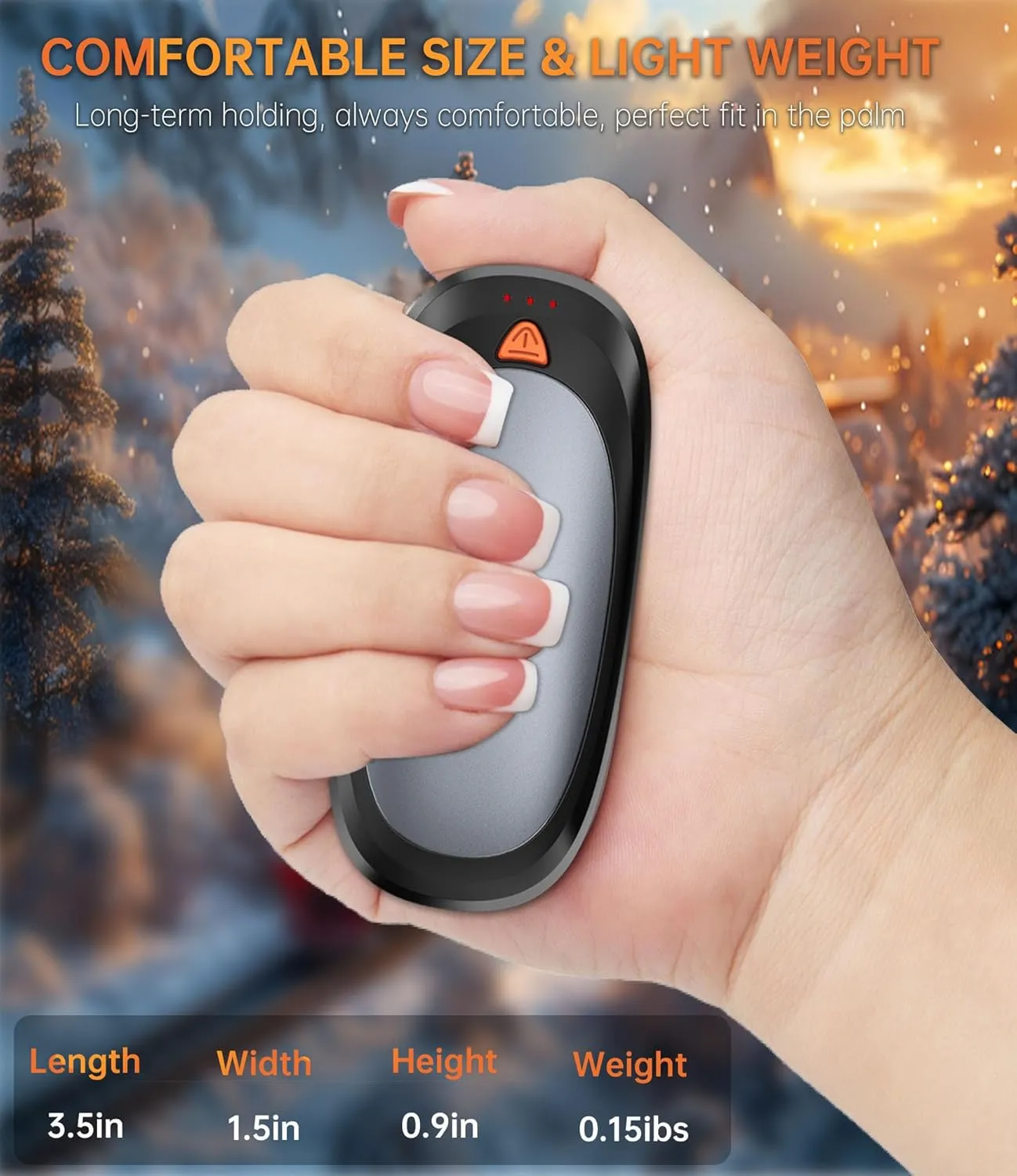 Hand Warmers Rechargeable with 10000mAh Charging Case, 2000mAh Portable Hand Warmers 2 Pack, Reusable Electric Pocket Heater for Hunting, Camping Gear, Outdoors, Gifts for Christmas