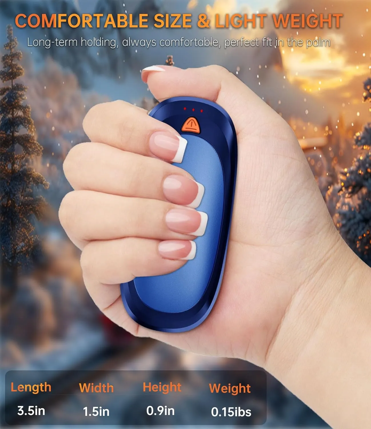 Hand Warmers Rechargeable with 10000mAh Charging Case, 2000mAh Portable Hand Warmers 2 Pack, Reusable Electric Pocket Heater for Hunting, Camping Gear, Outdoors, Gifts for Christmas