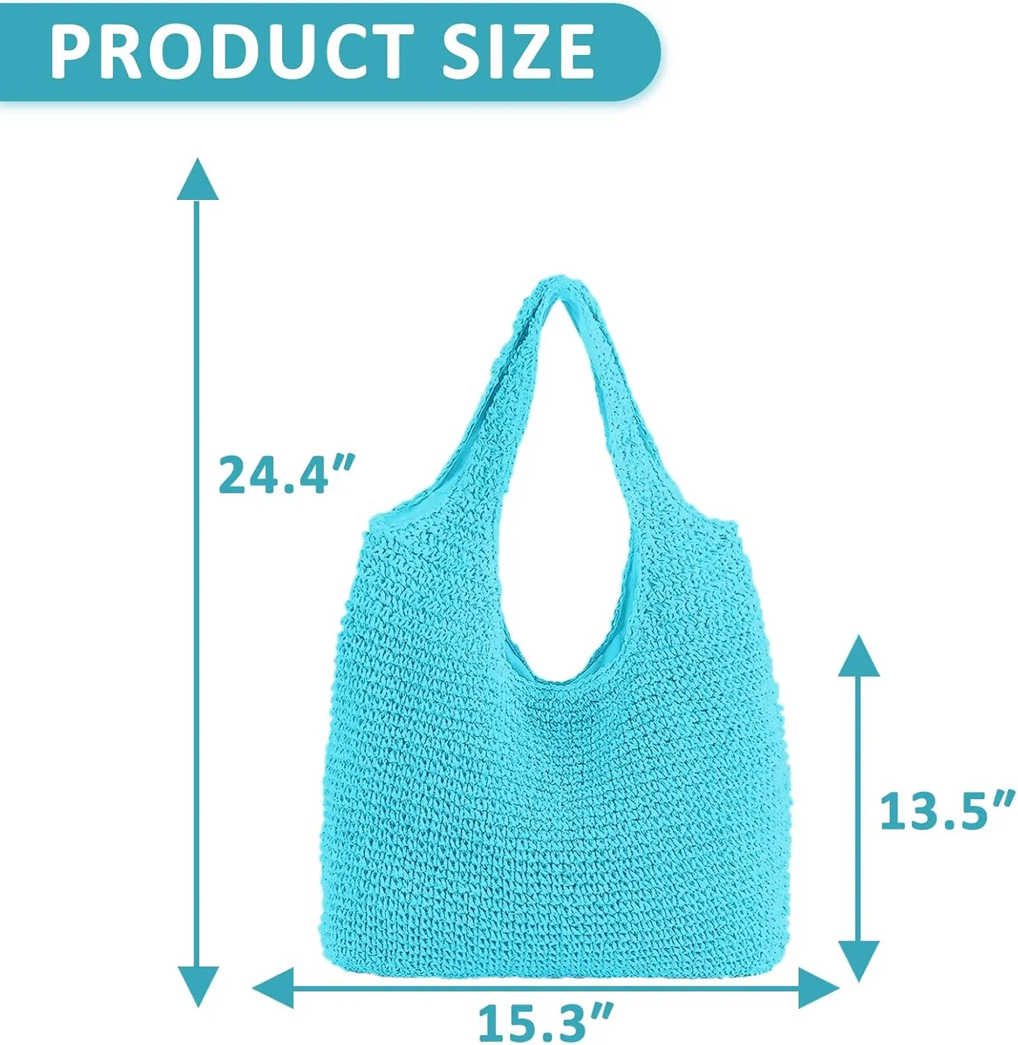 Hand-woven Soft Large Straw Shoulder Bag Boho Straw Handle Tote Retro Summer Beach Bag Rattan Handbag