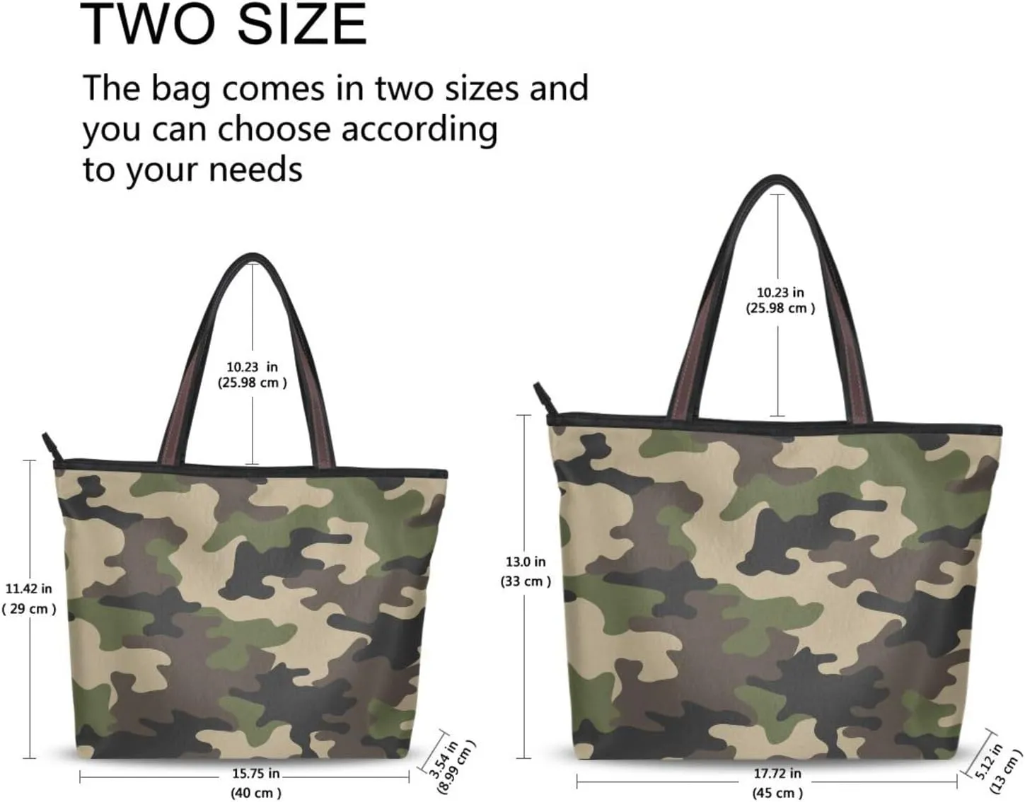 Handbag for Women Camouflage Shoulder Bag Gym Tote Travel Shopping Satchel