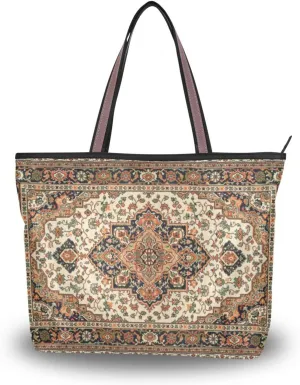 Handbag for Women Ethnic Old Rug Shoulder Bag Gym Tote Travel Shopping Satchel