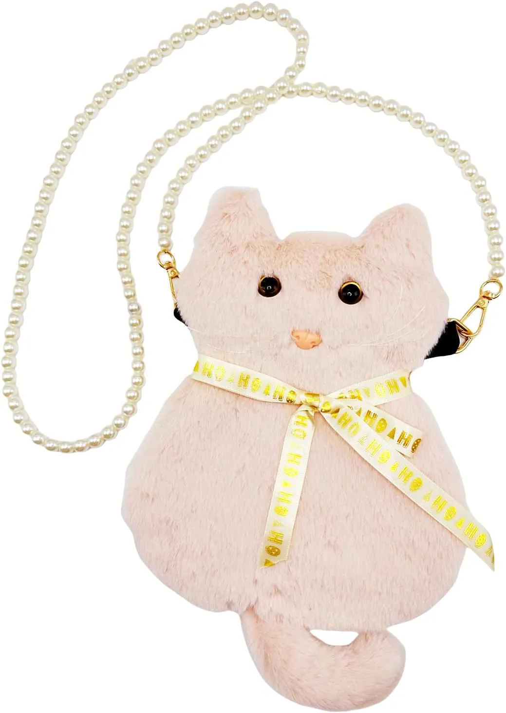 Handmade Plush Cat Messenger Bag, Cute Small Crossbody Cell Phone Bag Shoulder Bag Coin Pouch For Women Girls