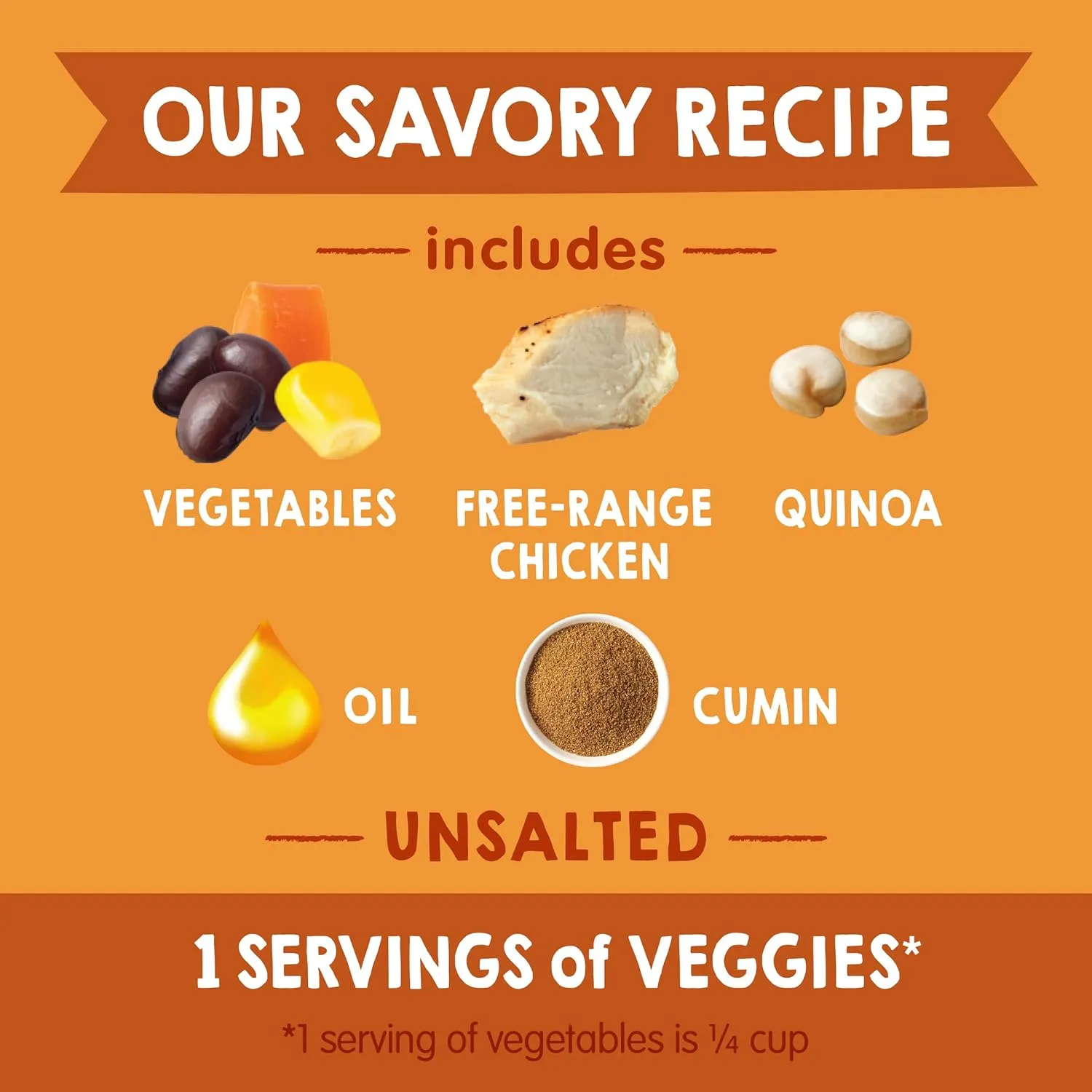 Happy Baby Organics Savory Blends Stage 3 Baby Food Puree, Free-Range Chicken, Garden Vegetables & Quinoa Fiesta, 3.5 Ounce (Pack of 16)
