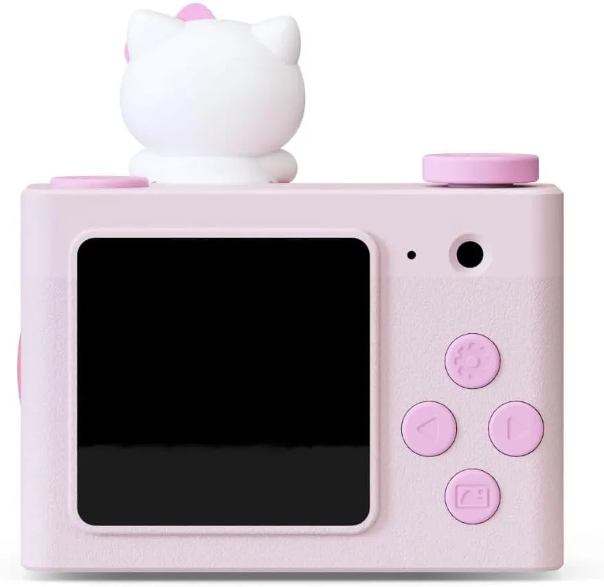Hello Kitty Mini Kids Digital Camera & Video Camcorder by Kidamento, 32GB Memory Card, USB-C, Adjustable Soft Strap Lanyard, Scavenger Hunt Momento Book - Model A Hello Kitty