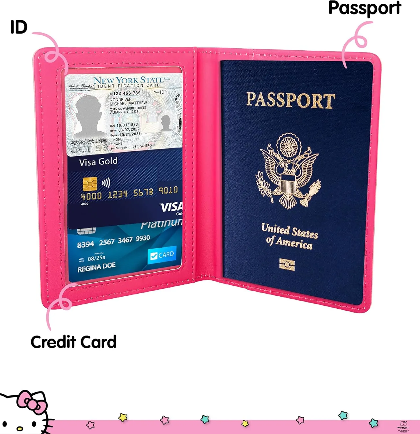 Hello Kitty Passport Holder for Travel Official License, Cute Passport Cover, Sanrio Gifts
