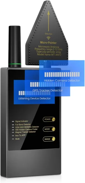 Hidden Camera Detector, GPS Tracker Detector, Hidden Bug Sweeper Detector for Hotel, Airbnb, Travel
