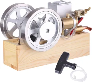 Hit and Miss Engine with Hand Start Device, Metal Horizontal Motor Engine Model That Runs, Water Cooling Car Engine for Adults Educational Physics Experiment Kit