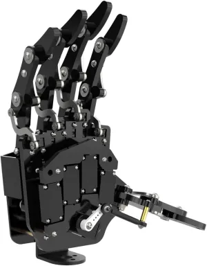 HIWONDER Robot Hand Five Fingers Support Secondary Development Solely Movement Bionic Robot Mechanical Arm Hand DIY Robot（Right Hand）