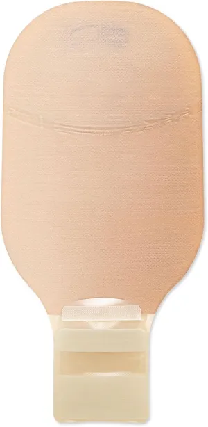 Hollister 8930 CeraPlus Flat 1-Piece 12” Drainable Ostomy Pouch, Pre-Sized 1-3/16” Opening, Beige with Viewing Option, 10 Pack – Lock ‘n Roll Microseal Closure, AF300 Filter, Adhesive Border (Tape)