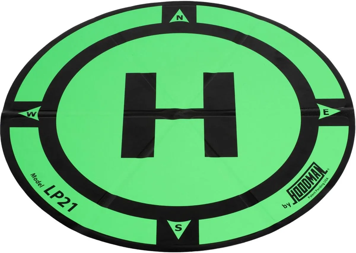 Hoodman Weighted Trifold UAV Drone Landing Pad LP21 - fits Mini 4 Pro, mini 3 pro, mavic and spark - Durable, No Stakes Required, collapses to 1/6 of deployed size