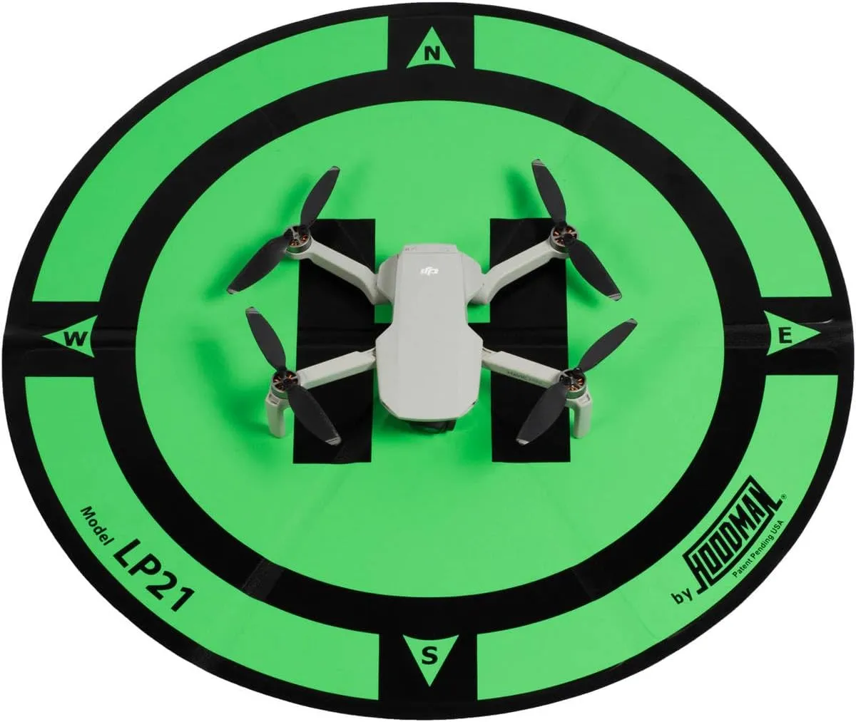 Hoodman Weighted Trifold UAV Drone Landing Pad LP21 - fits Mini 4 Pro, mini 3 pro, mavic and spark - Durable, No Stakes Required, collapses to 1/6 of deployed size