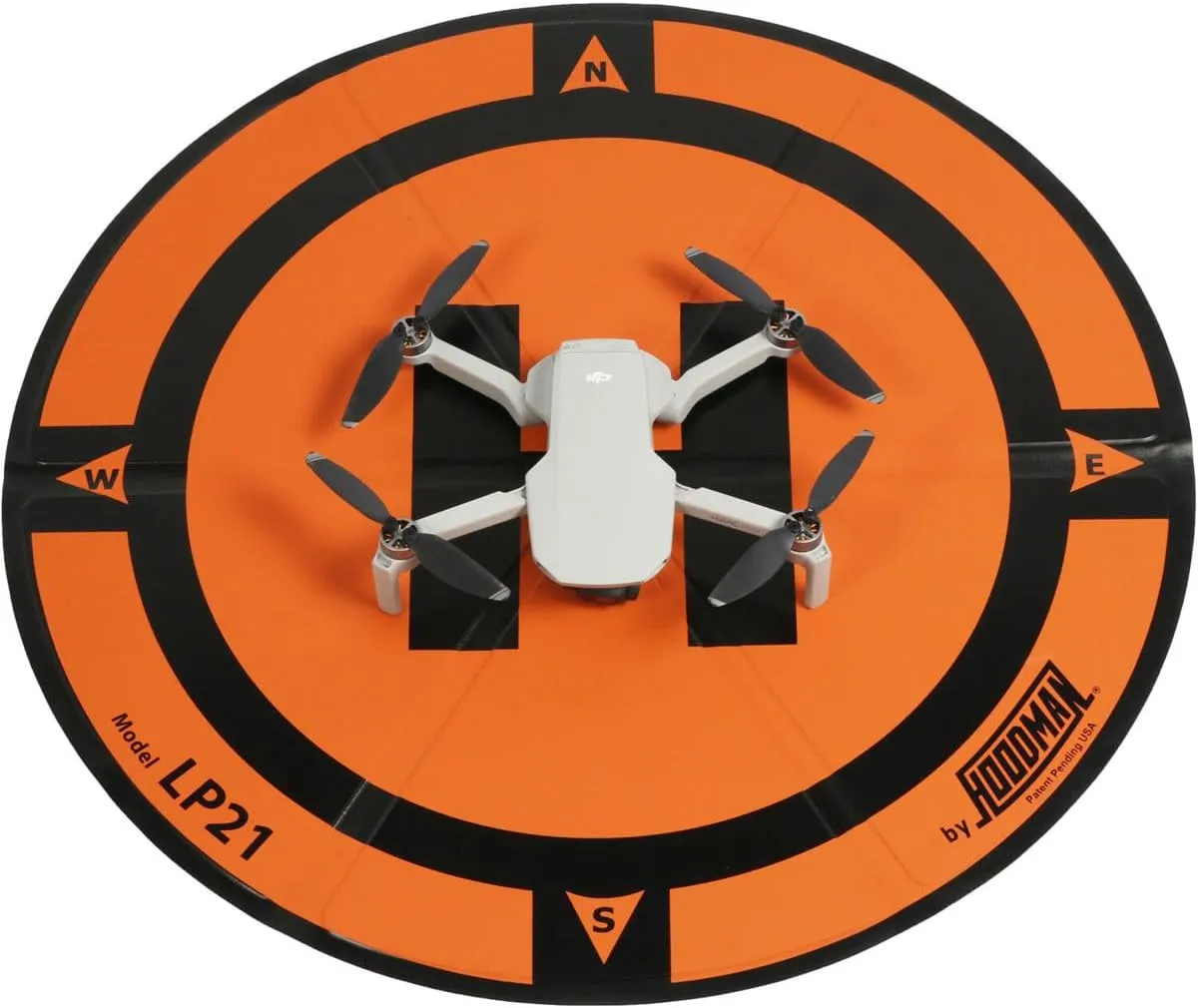 Hoodman Weighted Trifold UAV Drone Landing Pad LP21 - fits Mini 4 Pro, mini 3 pro, mavic and spark - Durable, No Stakes Required, collapses to 1/6 of deployed size