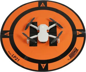 Hoodman Weighted Trifold UAV Drone Landing Pad LP21 - fits Mini 4 Pro, mini 3 pro, mavic and spark - Durable, No Stakes Required, collapses to 1/6 of deployed size