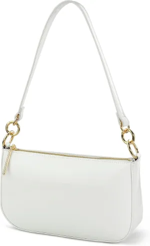 HOXIS Glossy Faux Patent Leather Women Shoulder Bag Shiny Clutch Crossbody Bag 90s Purse