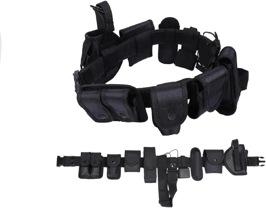 HUNANBANG Outdoor 10pcs Modular Hunting Fishing Duty Belt Police Security Law Enforcement Tactical Equipment System Utility Belt Hunting (10pcs belt set)