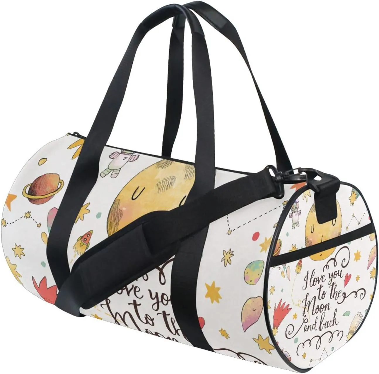 I Love You to the Moon and Back Moon Stars Seamless Portable Gym Bag, Travel Bag, Luggage bag, Sports Bag, Toiletry Bag with Handles, Detachable Shoulder Strap 17.6 x 9 x 9 inch