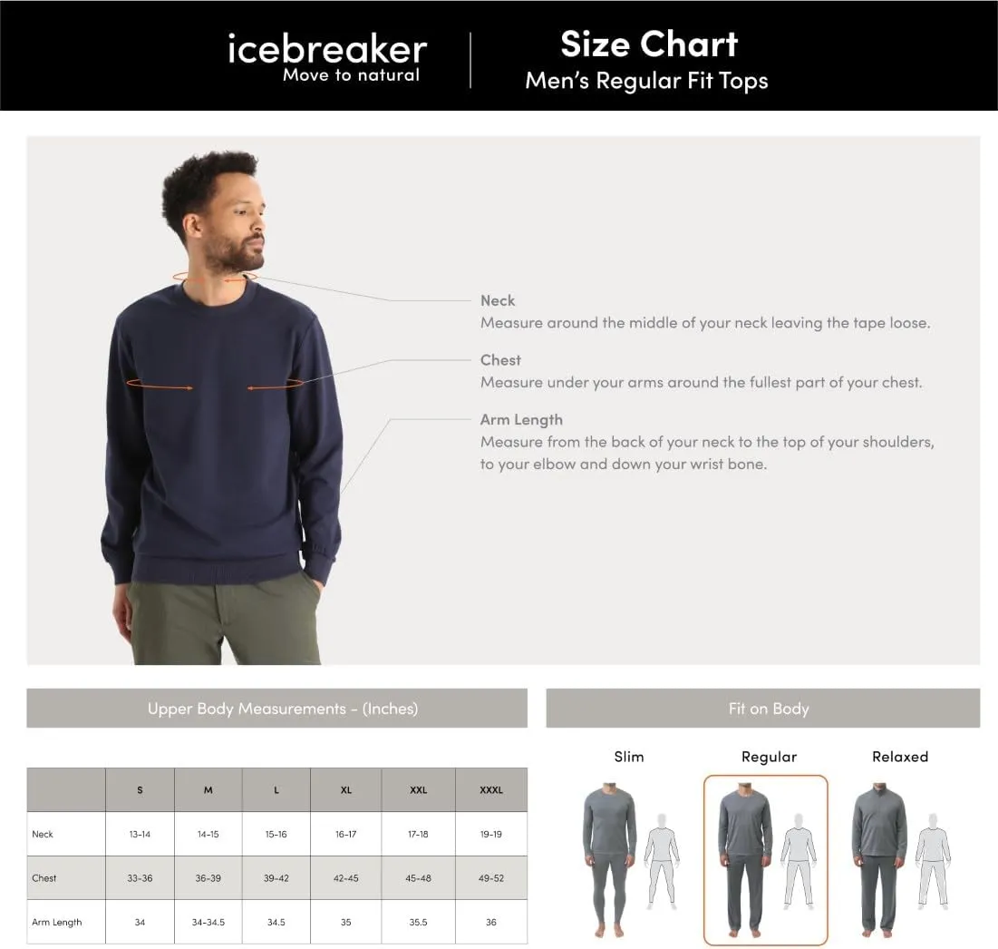 Icebreaker Men's Central Long Sleeve Casual Wool Lounge Sweatshirt