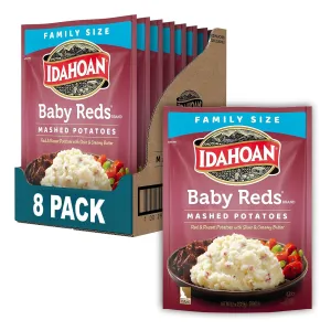 Idahoan Baby Reds Mashed Potatoes Family Size, 8.2 oz (Pack of 8)