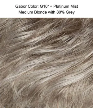 Incentive Avg Cap Wig Color G101  Platinum Mist - Gabor Wigs 4" Pixie Cut Hand-Tied Scalloped Hairline Flexlite Synthetic Personal Fit Cap Bundle MaxWigs Hairloss Booklet