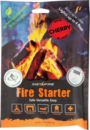 Insta-Fire Cherry Blend Granulated Fire Starter, All Natural, Eco-Friendly, InstaFire Lights Fires in Any Weather 1.75oz Pouches (6 Packs)