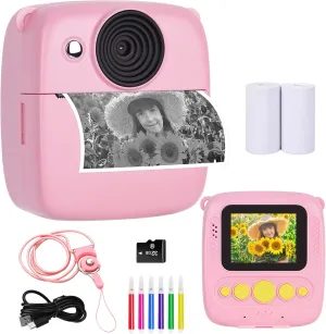 Instant Print Camera for Kids, Toys for 4-6 Year Old Girls Boys,Portable Toddler Digital Camera, Christ Birthday Gift for Girl Boys Ages 3 4 5 6 7 8 9-32G SD Card Included