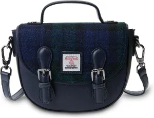 Islander® The Mini Cobble Satchel - Small Ladies Satchel With HARRIS TWEED - Black Watch Tartan, Black Watch Tartan, Mini